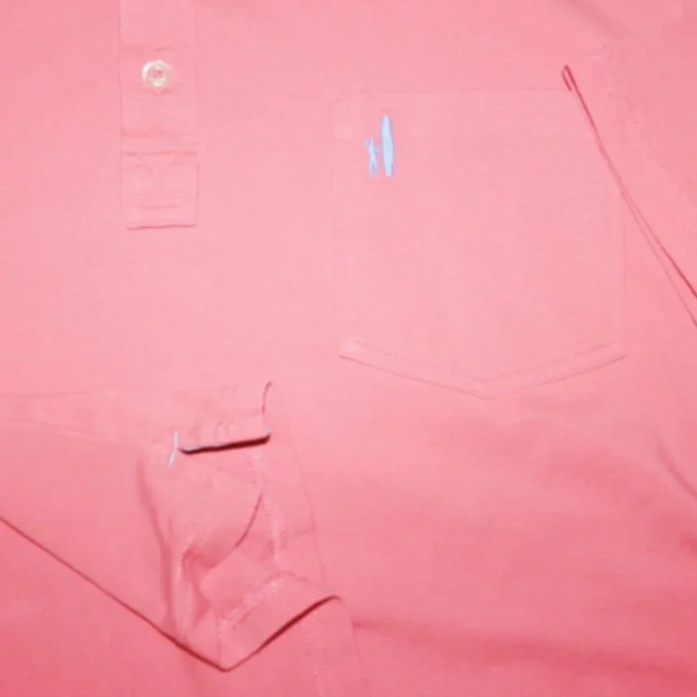 Excellent Johnnie-O Hangin Out West Coast Prep Cotton Polo, XL, Salmon Pink - Picture 4 of 7